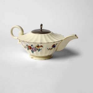 ANDLOVITZ GUIDO (1900 - 1971) : Parte di servizio da th forma Monza con decoro floreale unito a due tazzine e due piattini di altro servizio ma analogo decoro per Societ Ceramica Italiana Laveno, Lavenia  - Asta Asta 451 | DESIGN E ARTI DECORATIVE DEL NOVECENTO - CERAMICHE e VETRI Online - Associazione Nazionale - Case d'Asta italiane