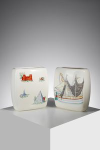 ANDLOVITZ GUIDO (1900 - 1971) - Due vasi mod. 2415 per Societ Ceramica Italiana Laveno, Lavenia