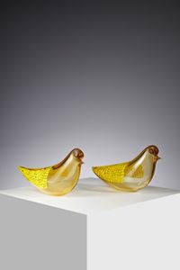 POTENZA GIANMARIA (n. 1936) - Coppia di colombe mod. S/201 per La Murrina, Murano