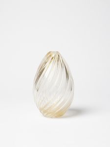SEGUSO ARCHIMEDE (1909 - 1999) - Vaso ovoidale con costolature ritorte, Murano
