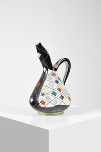 COOPERATIVA MAIOLICHE DERUTA - Brocca decorata a motivi geometrici