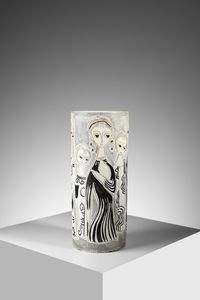 FANTONI MARCELLO (1915 - 2011) - Vaso cilindrico decorato con figure femminili