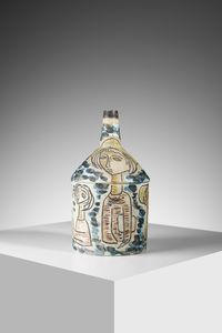 FANTONI MARCELLO (1915 - 2011) - Bottiglia decorata con personaggi