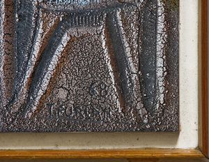 FURLAN TONI (1913 - 1980) : Grande pannello brutalista composto da ventisei formelle  - Asta Asta 451 | DESIGN E ARTI DECORATIVE DEL NOVECENTO - CERAMICHE e VETRI Online - Associazione Nazionale - Case d'Asta italiane