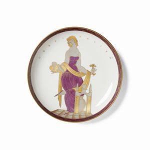 PONTI GIO (1891 - 1979) - L'Ospitalit Piatto ornamentale per Richard-Ginori, Pittoria di Doccia