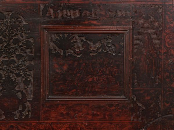 Cassapanca ad urna in noce di gusto eclettico  - Asta La casa moderna  - Associazione Nazionale - Case d'Asta italiane