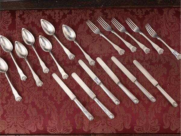 Assortimento di posate in argento, Pini Firenze, XIX secolo  - Asta La casa moderna  - Associazione Nazionale - Case d'Asta italiane