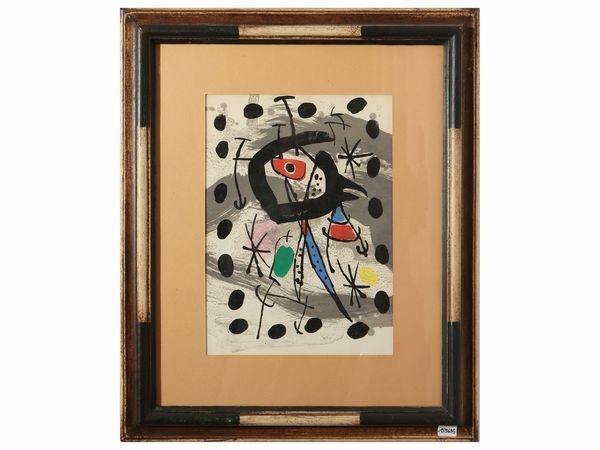 Joan Mirò : Oiseau lunaire  - Asta La casa moderna  - Associazione Nazionale - Case d'Asta italiane