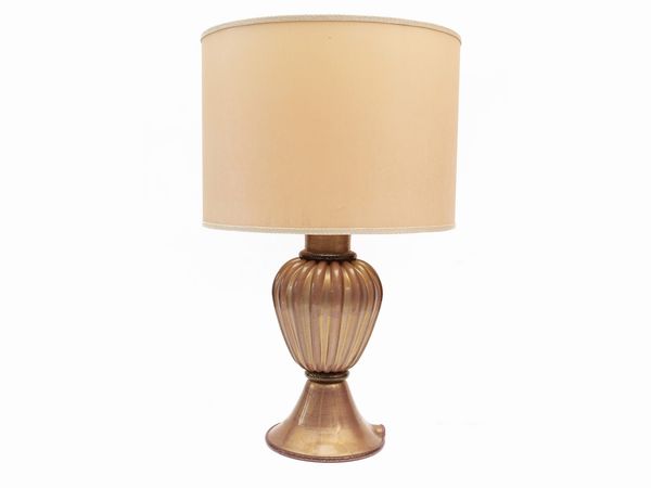 Base per lampada in vetro costolato e baccellato  - Asta La casa moderna  - Associazione Nazionale - Case d'Asta italiane