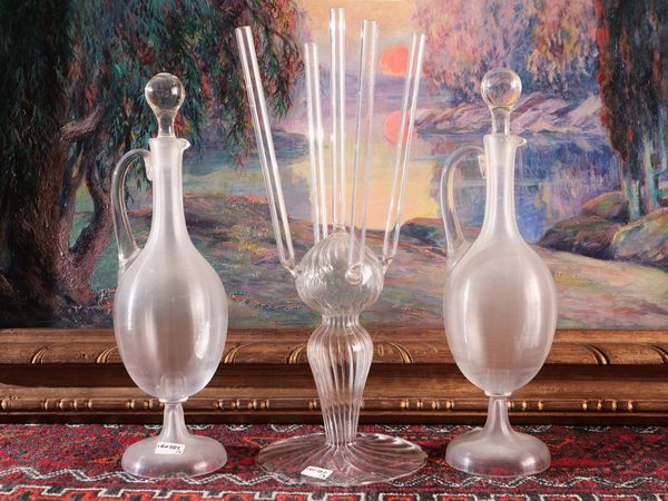 Tre accessori per la casa in vetro incolore  - Asta La casa moderna  - Associazione Nazionale - Case d'Asta italiane