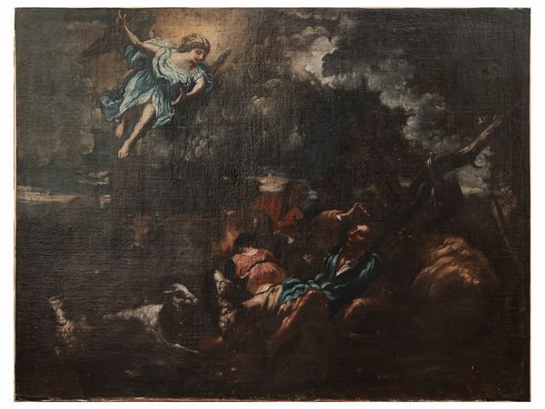 Cerchia di Livio Mehus, Annuncio ai pastori  - Asta La casa moderna  - Associazione Nazionale - Case d'Asta italiane