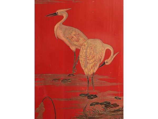 Paravento in lacca rossa  - Asta La casa moderna  - Associazione Nazionale - Case d'Asta italiane