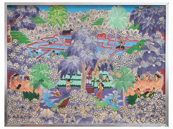 Paesaggi con personaggi, Arte di Bali  - Asta La casa moderna  - Associazione Nazionale - Case d'Asta italiane