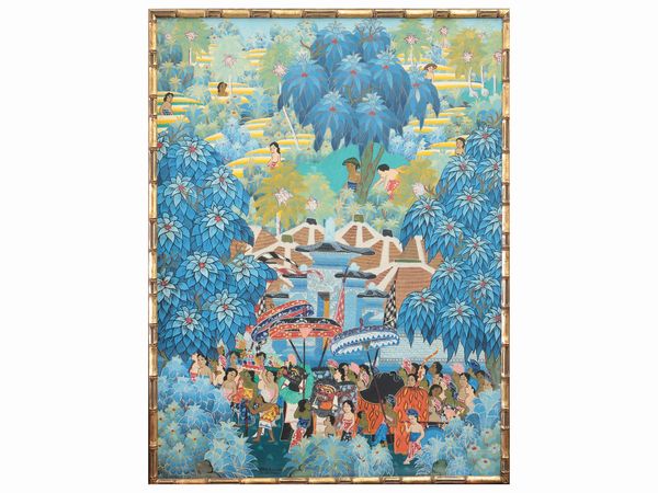 Processione a Bali, Arte balinese  - Asta La casa moderna  - Associazione Nazionale - Case d'Asta italiane