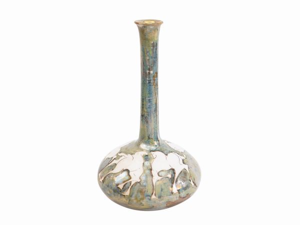 Paolo Staccioli : Vaso globulare cavalli 2001  - Asta La casa moderna  - Associazione Nazionale - Case d'Asta italiane