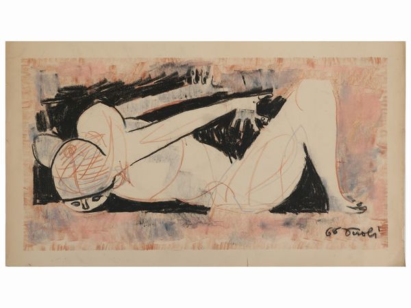 Bruno Paoli : Donna sdraiata 1966  - Asta La casa moderna  - Associazione Nazionale - Case d'Asta italiane