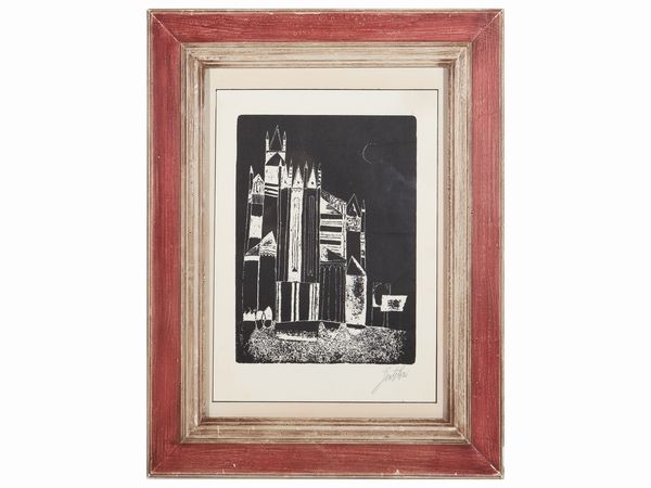 Franco Gentilini : Cattedrale  - Asta La casa moderna  - Associazione Nazionale - Case d'Asta italiane