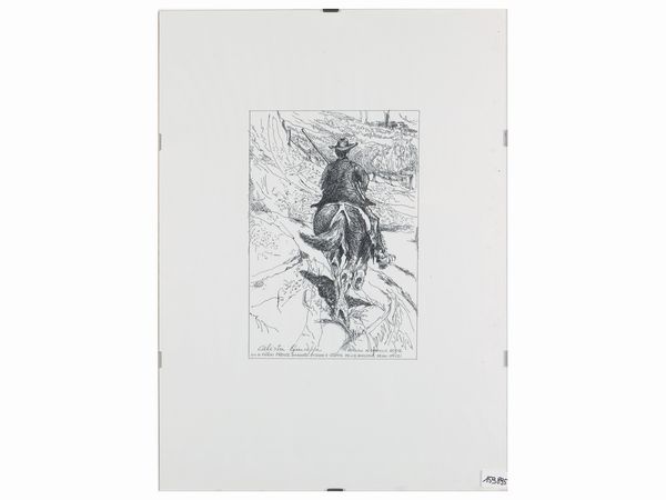 Buttero a cavallo 2002, Da G. Fattori Firenze Gabinetto Disegni e stampe gallerie degli Uffizi  - Asta La casa moderna  - Associazione Nazionale - Case d'Asta italiane