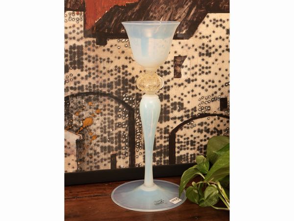 Calice in verto soffiato di Murano, Gabbiani  - Asta La casa moderna  - Associazione Nazionale - Case d'Asta italiane