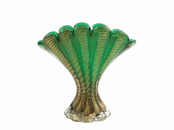 Vaso a forma di ventaglio Barovier & Toso  - Asta La casa moderna  - Associazione Nazionale - Case d'Asta italiane