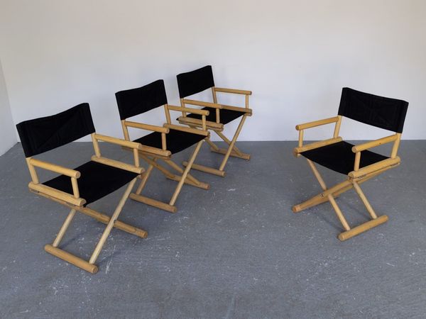 Serie di quattro poltroncine pieghevoli da regista  - Asta La casa moderna  - Associazione Nazionale - Case d'Asta italiane