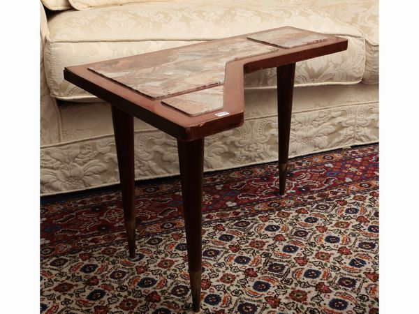 Tavolino da appoggio in mogano e marmo  - Asta La casa moderna  - Associazione Nazionale - Case d'Asta italiane