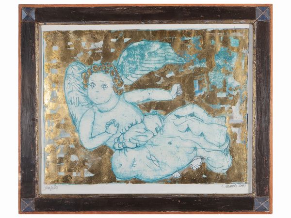 Lotto composto da: un disegno, tre acqueforti e una litografia (5)  - Asta La casa moderna  - Associazione Nazionale - Case d'Asta italiane