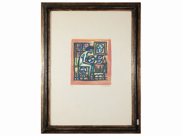 MINO MACCARI : Lotto di grafica composto da 4 litografie (4)  - Asta La casa moderna  - Associazione Nazionale - Case d'Asta italiane