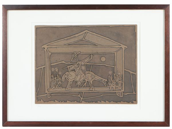 Paesaggio con uomo a cavallo e casa  - Asta La casa moderna  - Associazione Nazionale - Case d'Asta italiane