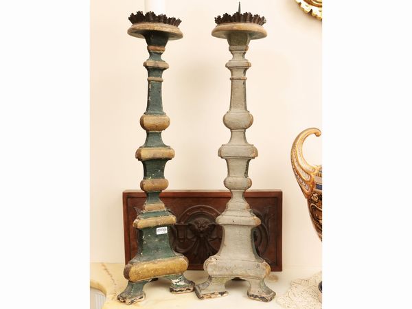 Coppia di torcere in legno laccato  - Asta La casa moderna  - Associazione Nazionale - Case d'Asta italiane