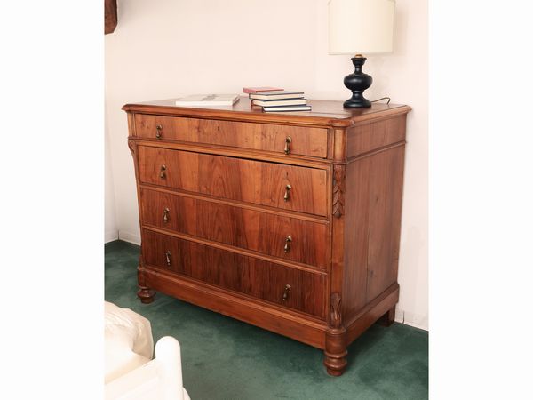 Cassettone in noce e piuma di noce  - Asta La casa moderna  - Associazione Nazionale - Case d'Asta italiane