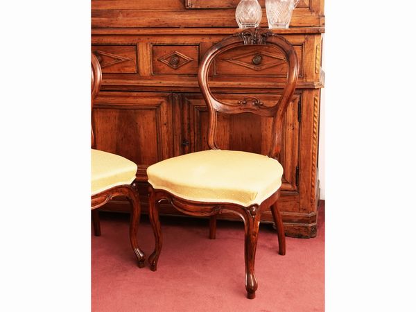 Serie di sei sedie in noce  - Asta La casa moderna  - Associazione Nazionale - Case d'Asta italiane