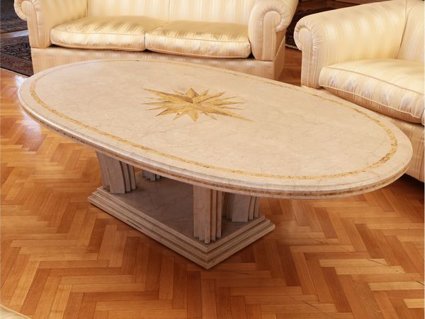 Tavolino da caff in travertino  - Asta La casa moderna  - Associazione Nazionale - Case d'Asta italiane