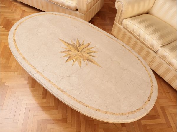 Tavolino da caff in travertino  - Asta La casa moderna  - Associazione Nazionale - Case d'Asta italiane