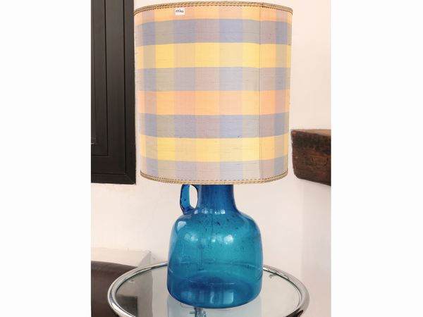 Lume da tavolo in vetro soffiato blu  - Asta La casa moderna  - Associazione Nazionale - Case d'Asta italiane