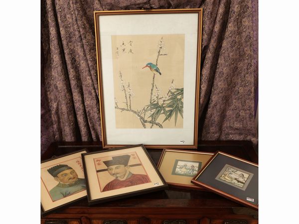 Cinque piccoli pannelli orientali decorativi  - Asta La casa moderna  - Associazione Nazionale - Case d'Asta italiane