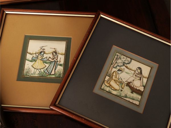 Cinque piccoli pannelli orientali decorativi  - Asta La casa moderna  - Associazione Nazionale - Case d'Asta italiane