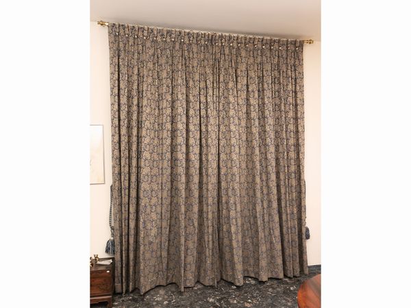 Coppia di tende in damasco  - Asta La casa moderna  - Associazione Nazionale - Case d'Asta italiane