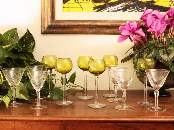 Serie di sei calici in cristallo color giallo  - Asta La casa moderna  - Associazione Nazionale - Case d'Asta italiane