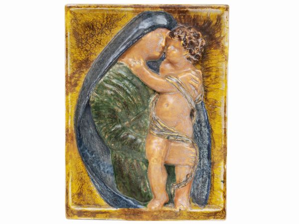 Carlo Zauli : Placca ad altorilievo in terracotta smaltata  - Asta La casa moderna  - Associazione Nazionale - Case d'Asta italiane