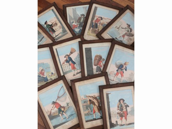 Carlo Lasinio : Vedute di Firenze con venditori ambulanti  - Asta La casa moderna  - Associazione Nazionale - Case d'Asta italiane