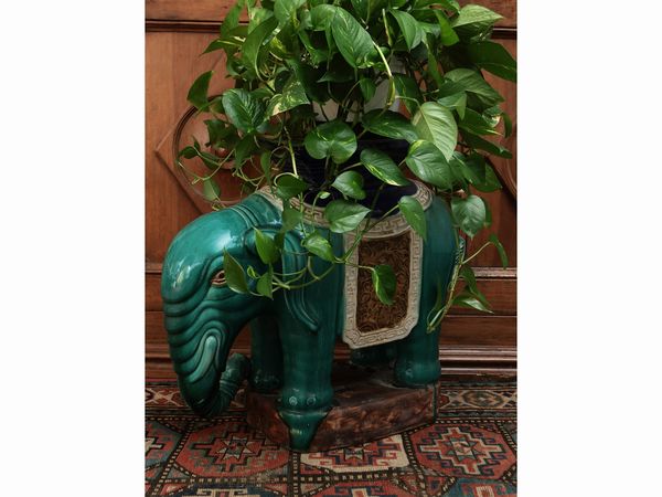 Sgabello portavasi in ceramica smaltata  - Asta La casa moderna  - Associazione Nazionale - Case d'Asta italiane