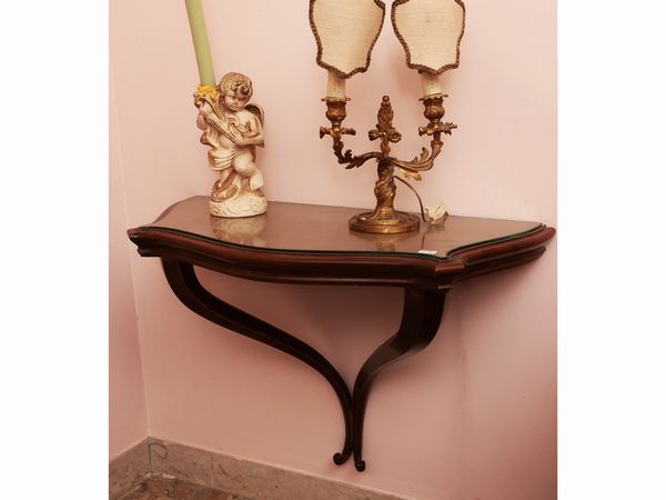 Coppia di piccole console pensili in mogano  - Asta La casa moderna  - Associazione Nazionale - Case d'Asta italiane