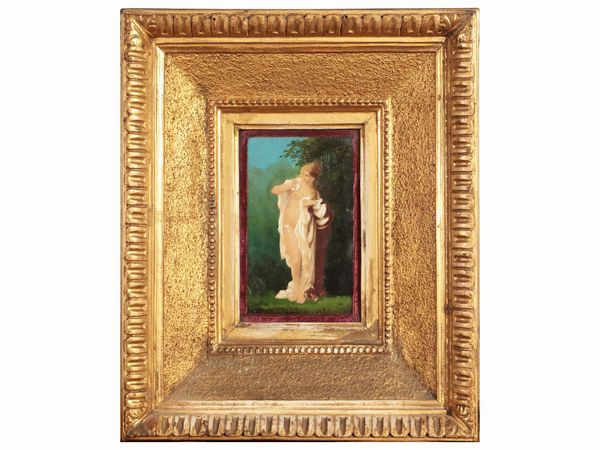 Scuola francese della fine del XIX secolo : La bagneuse Attribuito a Paul Victor Alfred Celier (Paris 1826)  - Asta La casa moderna  - Associazione Nazionale - Case d'Asta italiane