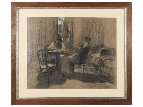 Ludovico Tommasi : Mania (La lettura)  - Asta La casa moderna  - Associazione Nazionale - Case d'Asta italiane