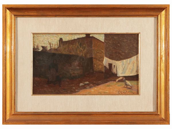 ENZO CECCHERINI : Strada di un piccolo paese  - Asta La casa moderna  - Associazione Nazionale - Case d'Asta italiane