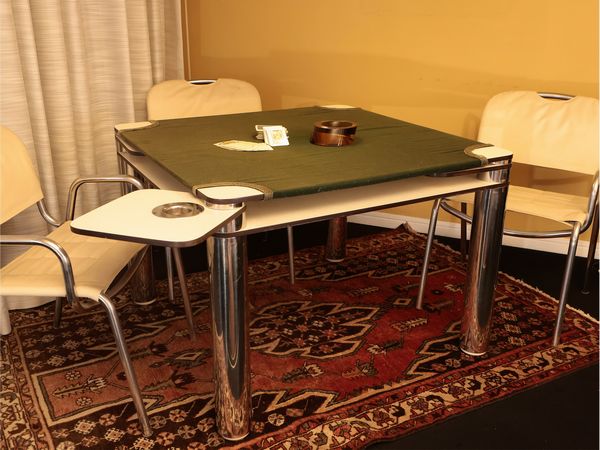 Tavolo da gioco Poker, Joe Colombo per Zanotta  - Asta La casa moderna  - Associazione Nazionale - Case d'Asta italiane