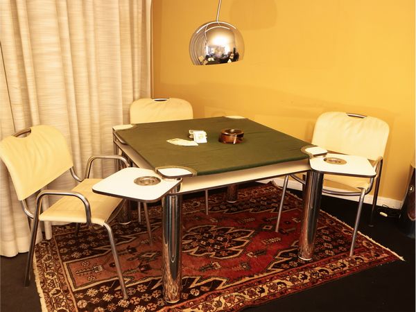 Tavolo da gioco Poker, Joe Colombo per Zanotta  - Asta La casa moderna  - Associazione Nazionale - Case d'Asta italiane