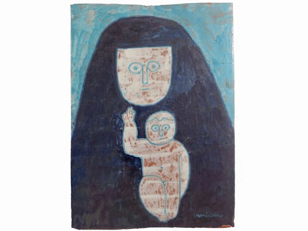 Venturino Venturi : Madonna con bambino 1983  - Asta La casa moderna  - Associazione Nazionale - Case d'Asta italiane