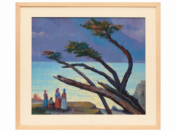 Dyalma Stultus : Sul lago di Iseo II 1975  - Asta La casa moderna  - Associazione Nazionale - Case d'Asta italiane